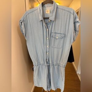 GAP Pale Blue Button Denim Romper